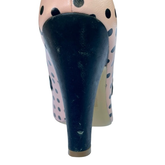 Office London Polka Dot Pin-Up Pumps -Size 7- 50s Retro Glam Coquette high heels - Picture 13 of 16